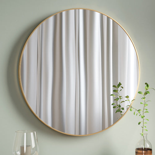 Metal Round Mirror 100cm - Gold V292-MIRR-ARCH0032
