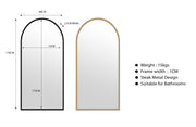 Metal Arch Mirror 80cm x 170cm - Gold V292-MIRR-ARCH0036