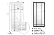 Window Style Mirror Full Length - Black 80 CM x 180 CM V292-MIRR-ARCH021