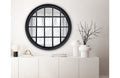 Window Style Mirror - Black Circle 100cm V292-MIRR-ARCH025