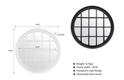 Window Style Mirror - Black Circle 100cm V292-MIRR-ARCH025