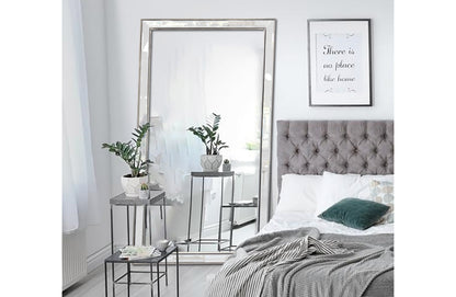 Silver Beaded Framed Mirror - X Large 190cm x 100cm V292-MIRR-BDD001