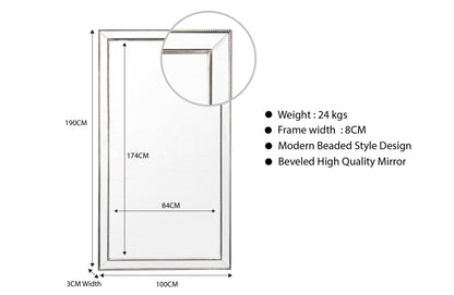 Gold Beaded Framed Mirror - X Large 190cm x 100cm V292-MIRR-BDD003