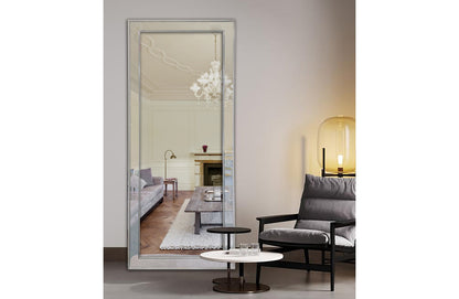 Medium Silver Beaded Framed Mirror - 70cm x 170cm V292-MIRR-BDD004
