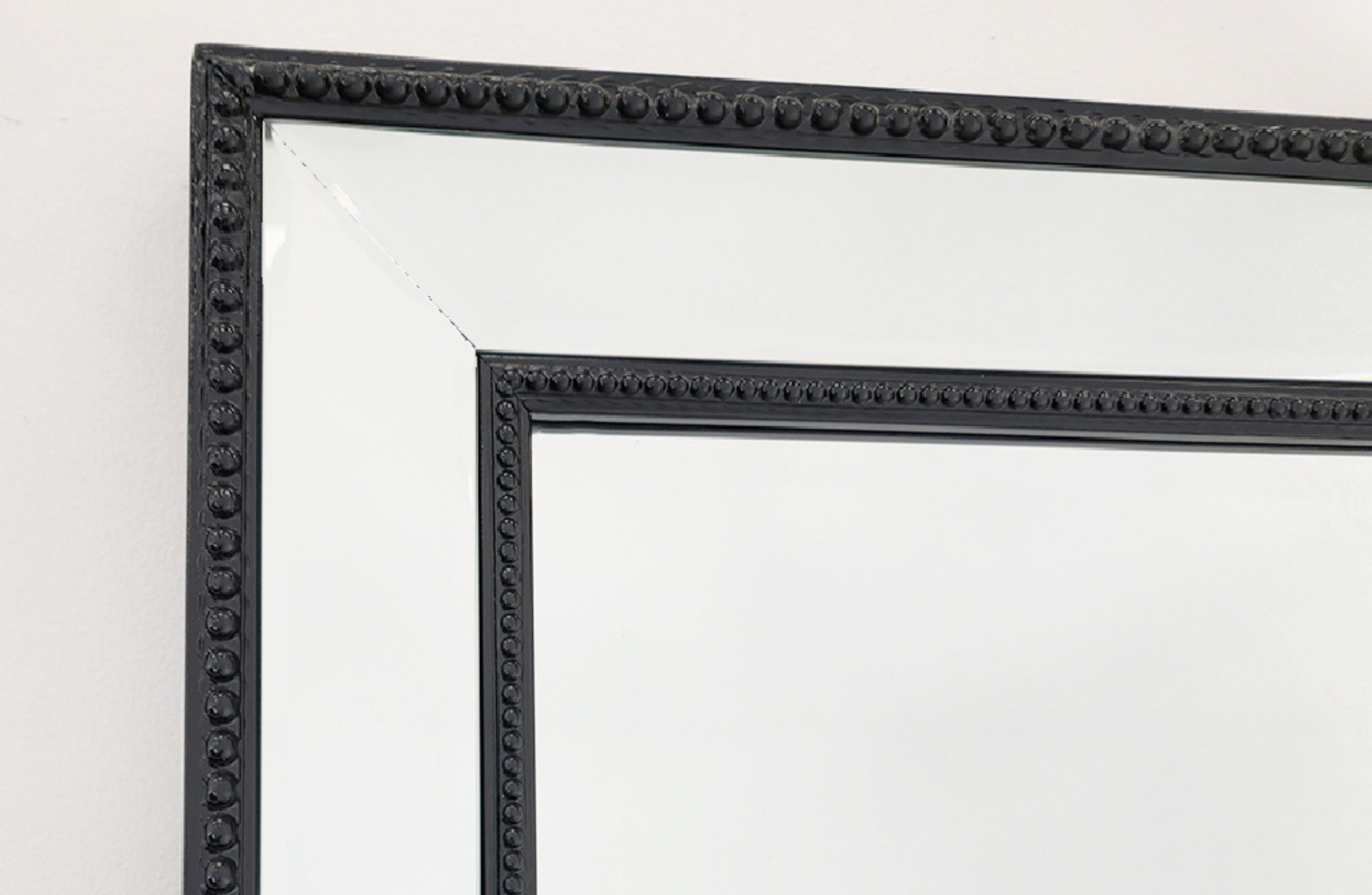 Black Beaded Framed Mirror - Rectangle 80cm x 110cm V292-MIRR-BDD007