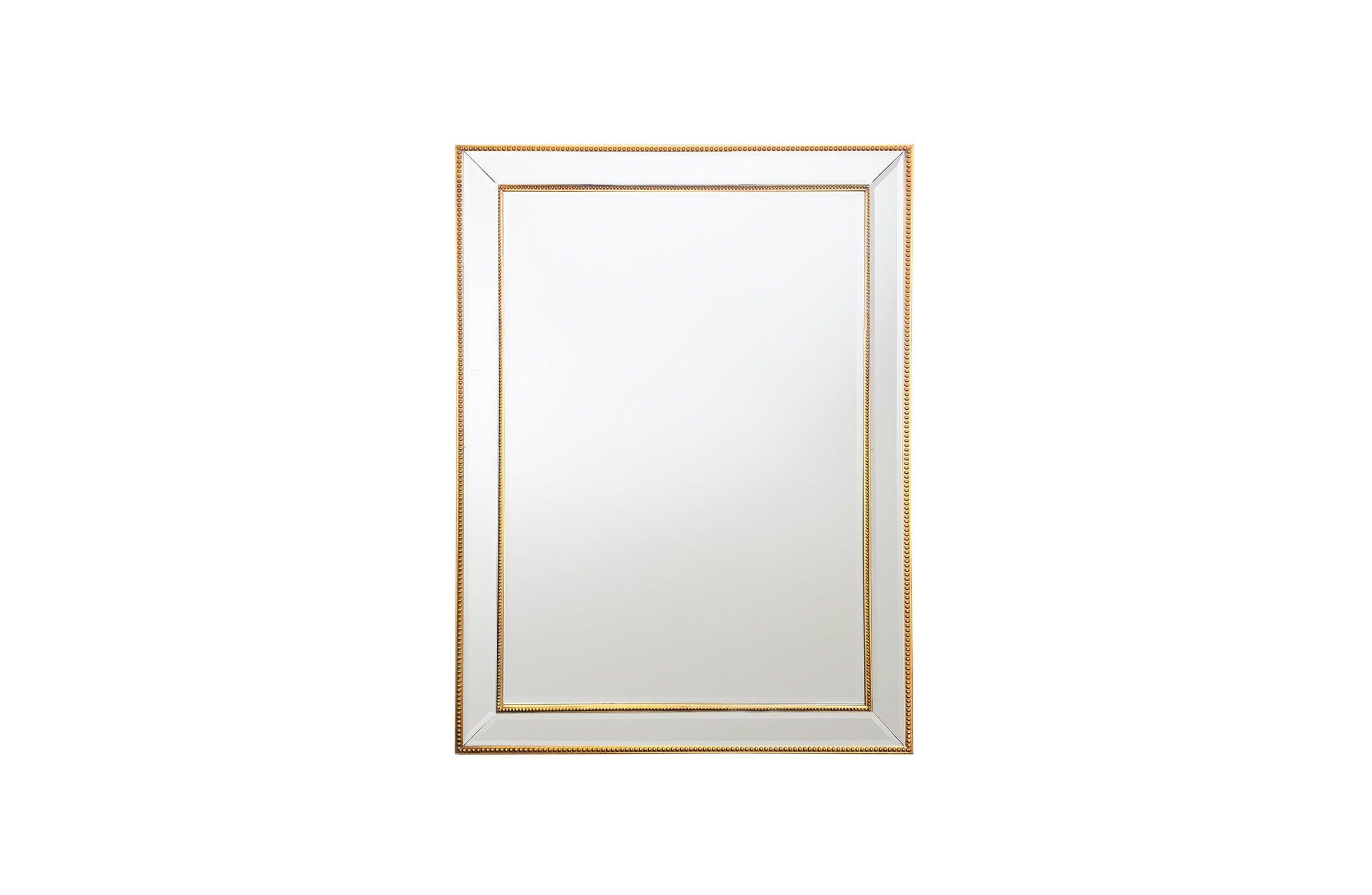Gold Beaded Framed Mirror - Rectangle 80cm x 110cm V292-MIRR-BDD009