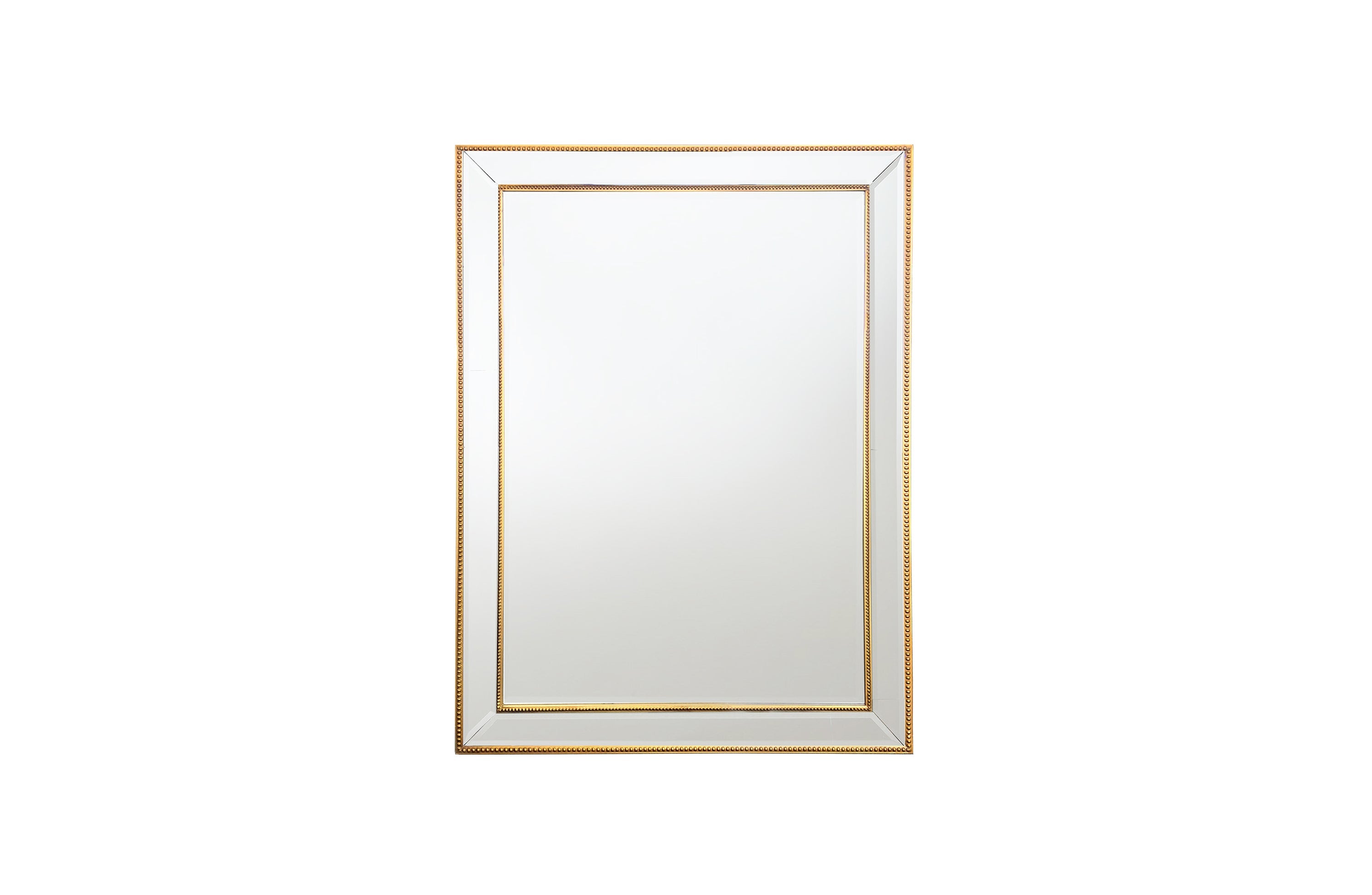 Gold Beaded Framed Mirror - Rectangle 80cm x 110cm V292-MIRR-BDD009