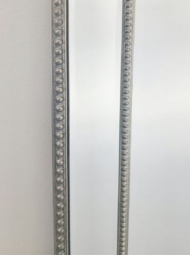 Silver Beaded Framed Mirror - Free Standing 50cm x 170cm V292-MIRR-BDD011