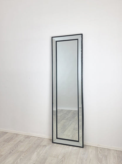 Black Beaded Framed Mirror - Free Standing 50cm x 170cm V292-MIRR-BDD012