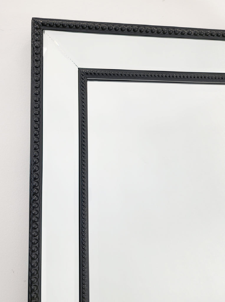 Black Beaded Framed Mirror - Free Standing 50cm x 170cm V292-MIRR-BDD012