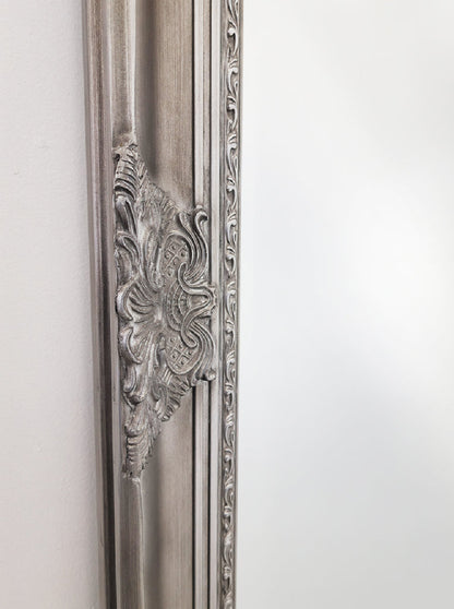 French Provincial Ornate Mirror - ANTIQUE SILVER- X Large 100cm x 190cm V292-MIRR-FRN001