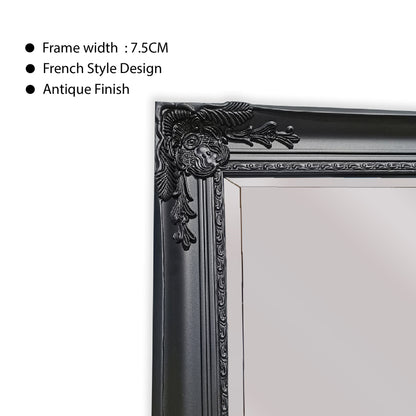 French Provincial Ornate Mirror - BLACK - X Large 100cm x 190cm V292-MIRR-FRN003