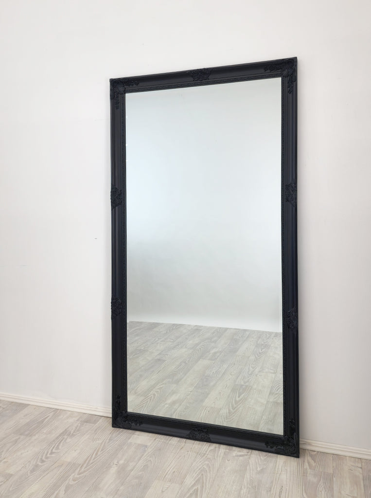 French Provincial Ornate Mirror - BLACK - X Large 100cm x 190cm V292-MIRR-FRN003