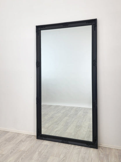 French Provincial Ornate Mirror - BLACK - X Large 100cm x 190cm V292-MIRR-FRN003