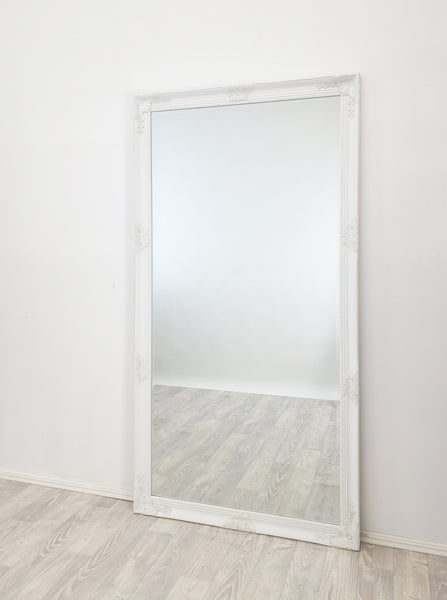 French Provincial Ornate Mirror - WHITE - X Large 100cm x 190cm V292-MIRR-FRN004