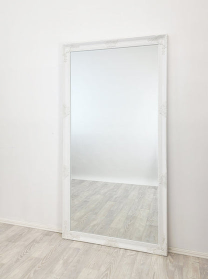 French Provincial Ornate Mirror - WHITE - X Large 100cm x 190cm V292-MIRR-FRN004