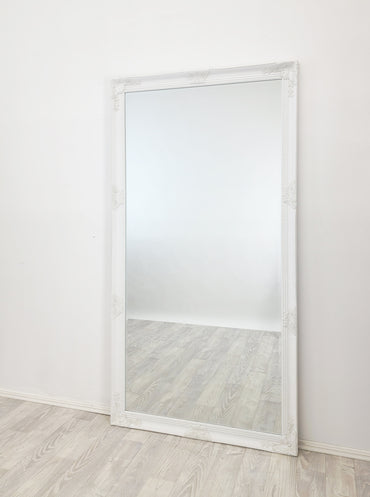 French Provincial Ornate Mirror - WHITE - X Large 100cm x 190cm V292-MIRR-FRN004