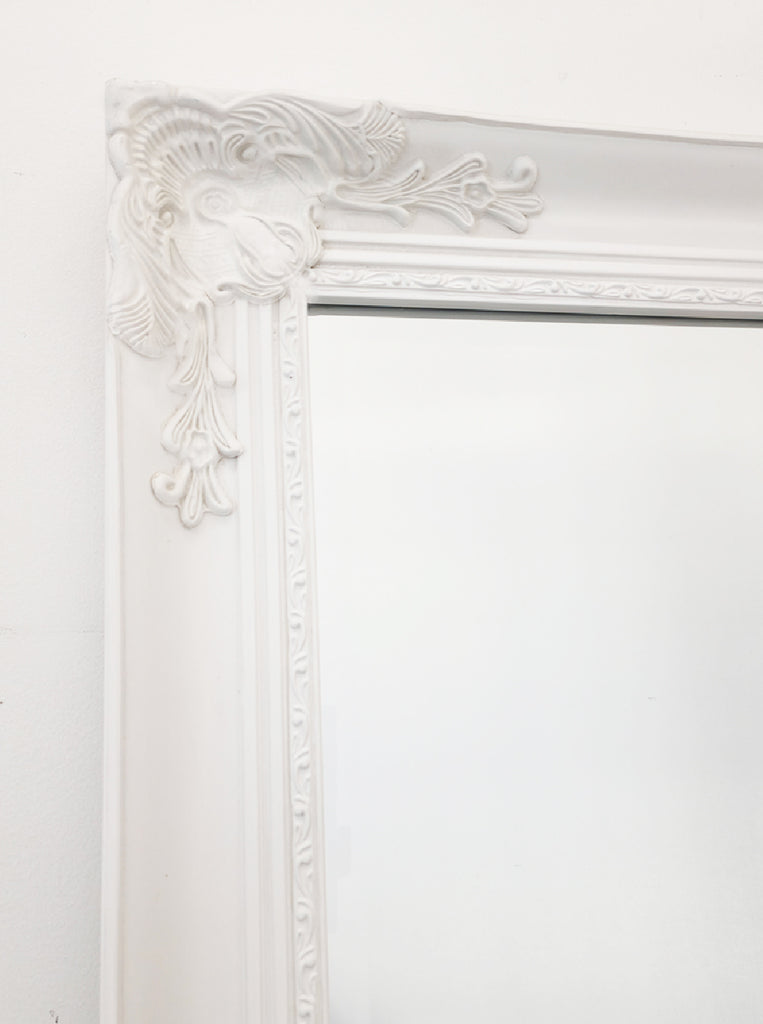 French Provincial Ornate Mirror - WHITE - X Large 100cm x 190cm V292-MIRR-FRN004