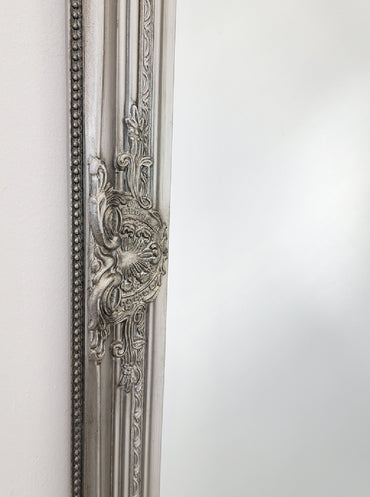 French Provincial Ornate Mirror - Antique Silver - Medium 70cm x 170cm V292-MIRR-FRN006