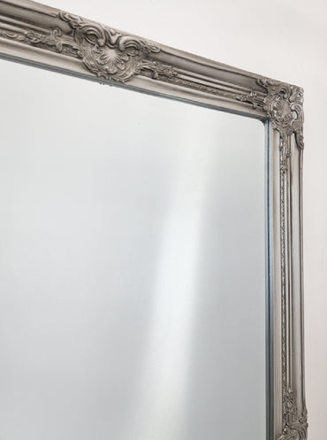 French Provincial Ornate Mirror - Antique Silver - Medium 70cm x 170cm V292-MIRR-FRN006