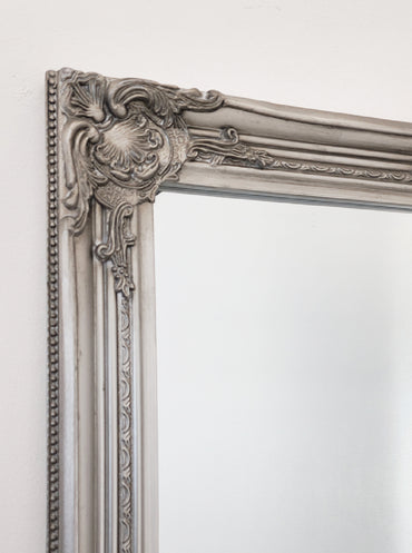 French Provincial Ornate Mirror - Antique Silver - Medium 70cm x 170cm V292-MIRR-FRN006