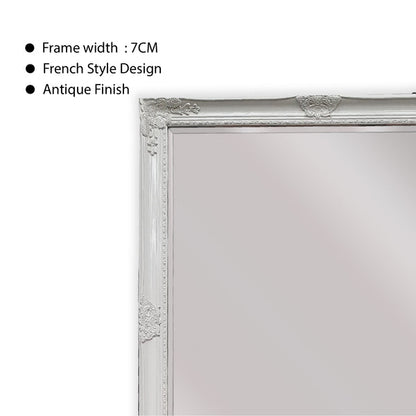 French Provincial Ornate Mirror - White - Medium 70cm x 170cm V292-MIRR-FRN009