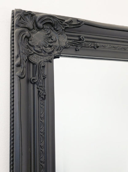 French Provincial Ornate Mirror - Black - Small 80cm x 110cm V292-MIRR-FRN015