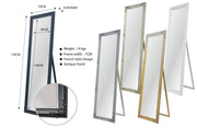 French Provincial Ornate Mirror - Black - Free Standing 50cm x 170cm V292-MIRR-FRN018