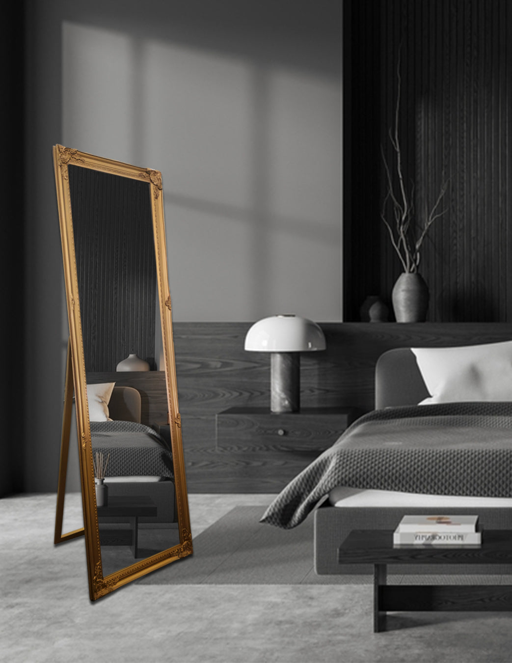 French Provincial Ornate Mirror - Gold - Free Standing 50cm x 170cm V292-MIRR-FRN019