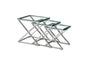 Bella Set of 3 Silver Side Table - Clear Glass V292-ST-BELLA-SO3-SILVERBASE-CLEARGLASS