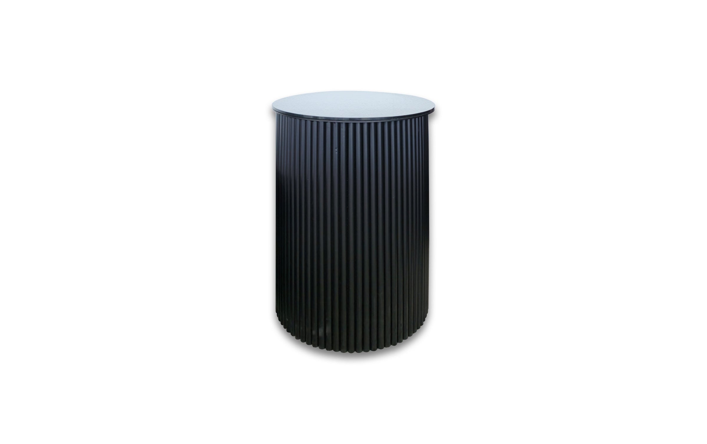 Ripple White Side Table - Black Marble V292-ST-RPLE-WHITEBASE-BLACKMARBLE