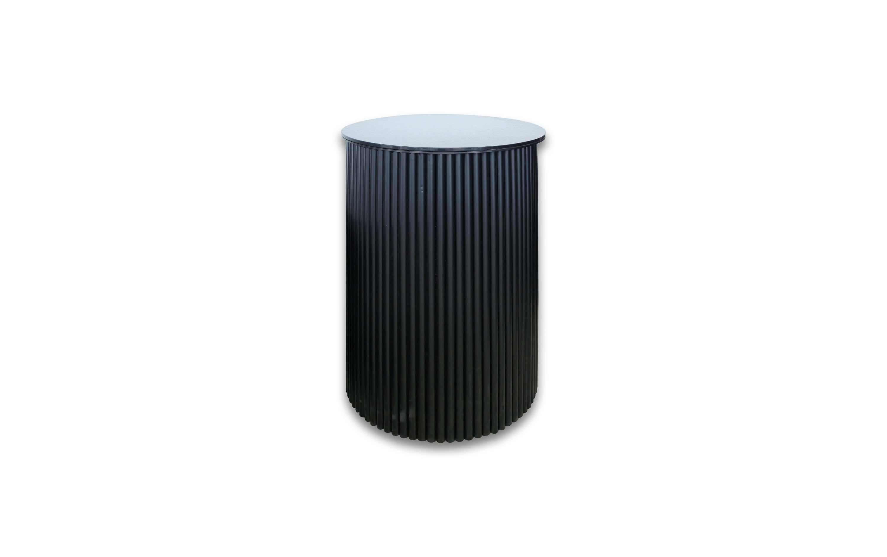Ripple White Side Table - Black Marble V292-ST-RPLE-WHITEBASE-BLACKMARBLE