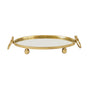 Eliza Oval Iron Mirror Tray with Handles - Gold V292-T-ELIZA-OVAL-GOLD