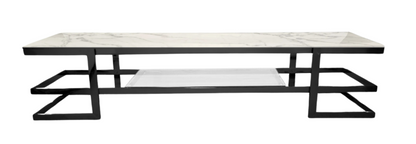 Alexa Black TV Unit - Clear Glass V292-TV-ALEXA-BLACKBASE-CEARGLASS
