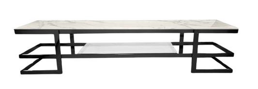 Alexa Black TV Unit - Clear Glass V292-TV-ALEXA-BLACKBASE-CEARGLASS