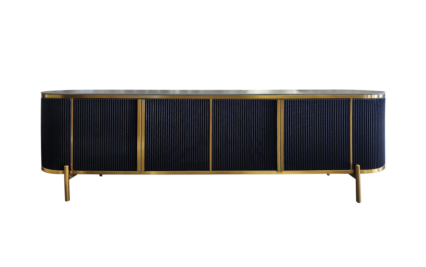 Kingsley TV unit - Black V292-TV-KINSGLEY-BLACKBASE-BLACKMARBLE