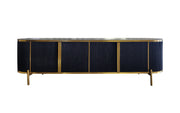 Kingsley TV unit - Black V292-TV-KINSGLEY-BLACKBASE-BLACKMARBLE