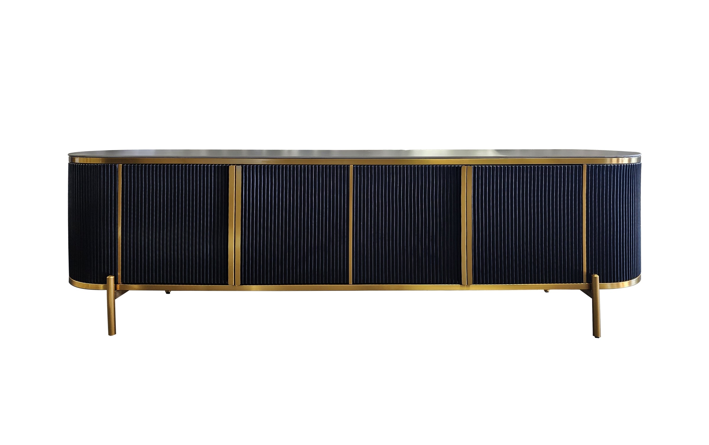 Kingsley TV unit - Black V292-TV-KINSGLEY-BLACKBASE-BLACKMARBLE