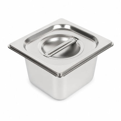 Commercial Stainless Steel GN 1/6 100mm Deep Gastronorm Bain Marie Buffet Steam Table Food Pan with Lid