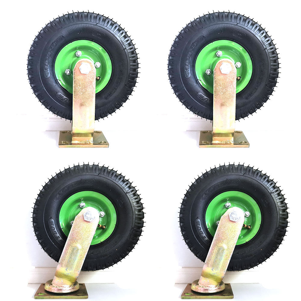 4x 10 Inch Swivel Castor Caster Pneumatic Tyres Wheels Trolley Cart Wheelbarrow V324-10IN-4X350