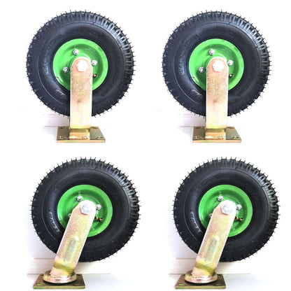 4x 10 Inch Swivel Castor Caster Pneumatic Tyres Wheels Trolley Cart Wheelbarrow V324-10IN-4X350