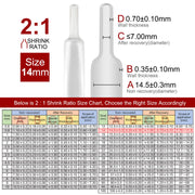 2m Polyolefin Shrink Tube 9/16" (14mm) 2:1 Ratio Heat Shrink Tubing Sleeving Wrap Shrinking V324-14MM-HTSHRINKBK-2M