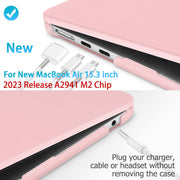 15 inch Air 2023 MacBook Air Matte Case A2941 M2 Chip Hard Shell Case Keyboard Cover Sold Pink V324-15AIR-A2941-BPINK
