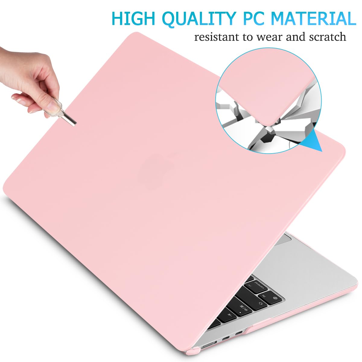 15 inch Air 2023 MacBook Air Matte Case A2941 M2 Chip Hard Shell Case Keyboard Cover Sold Pink V324-15AIR-A2941-BPINK