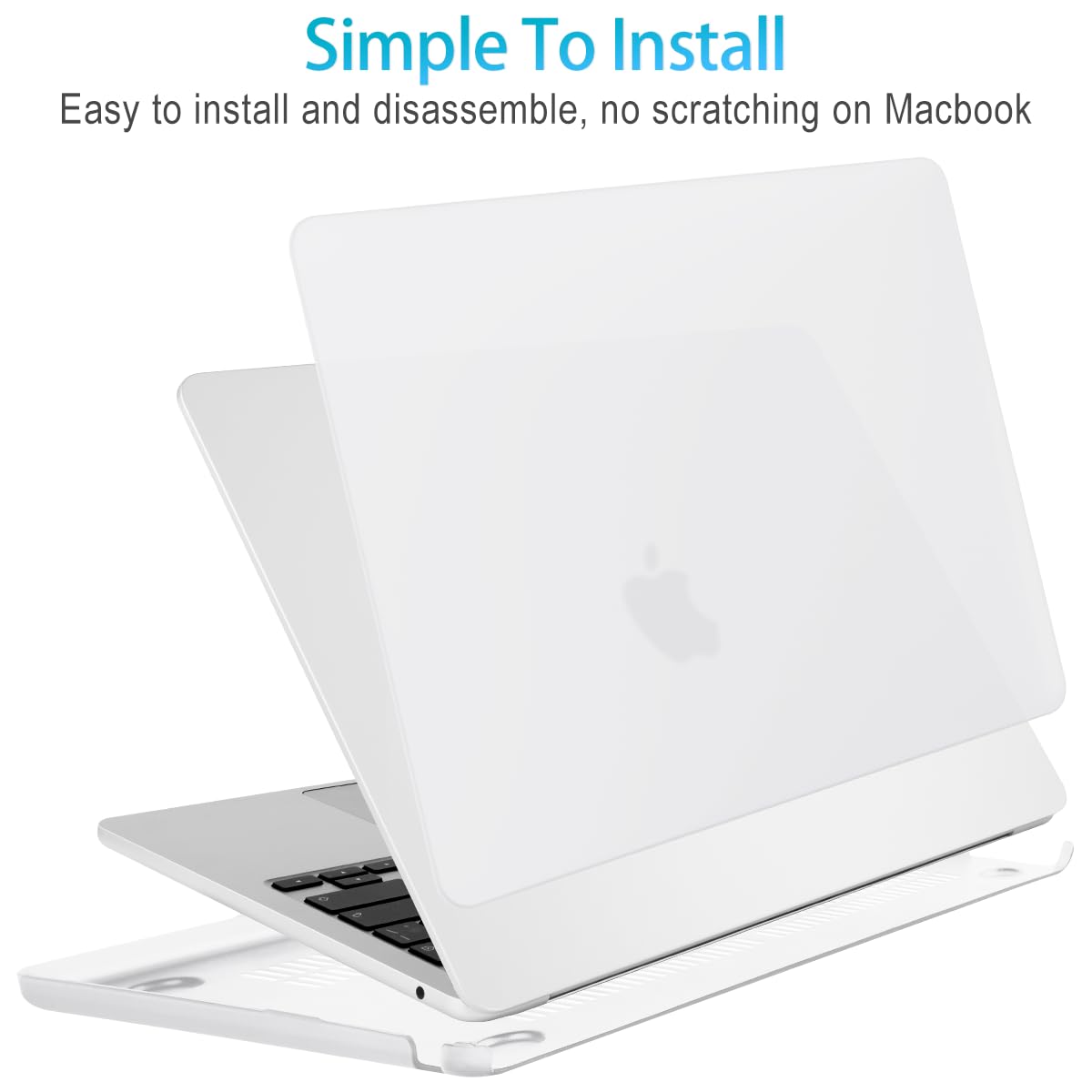 15 inch Air 2023 MacBook Air Matte Case A2941 M2 Chip Hard Shell Case Keyboard Cover White V324-15AIR-A2941-CLEAR
