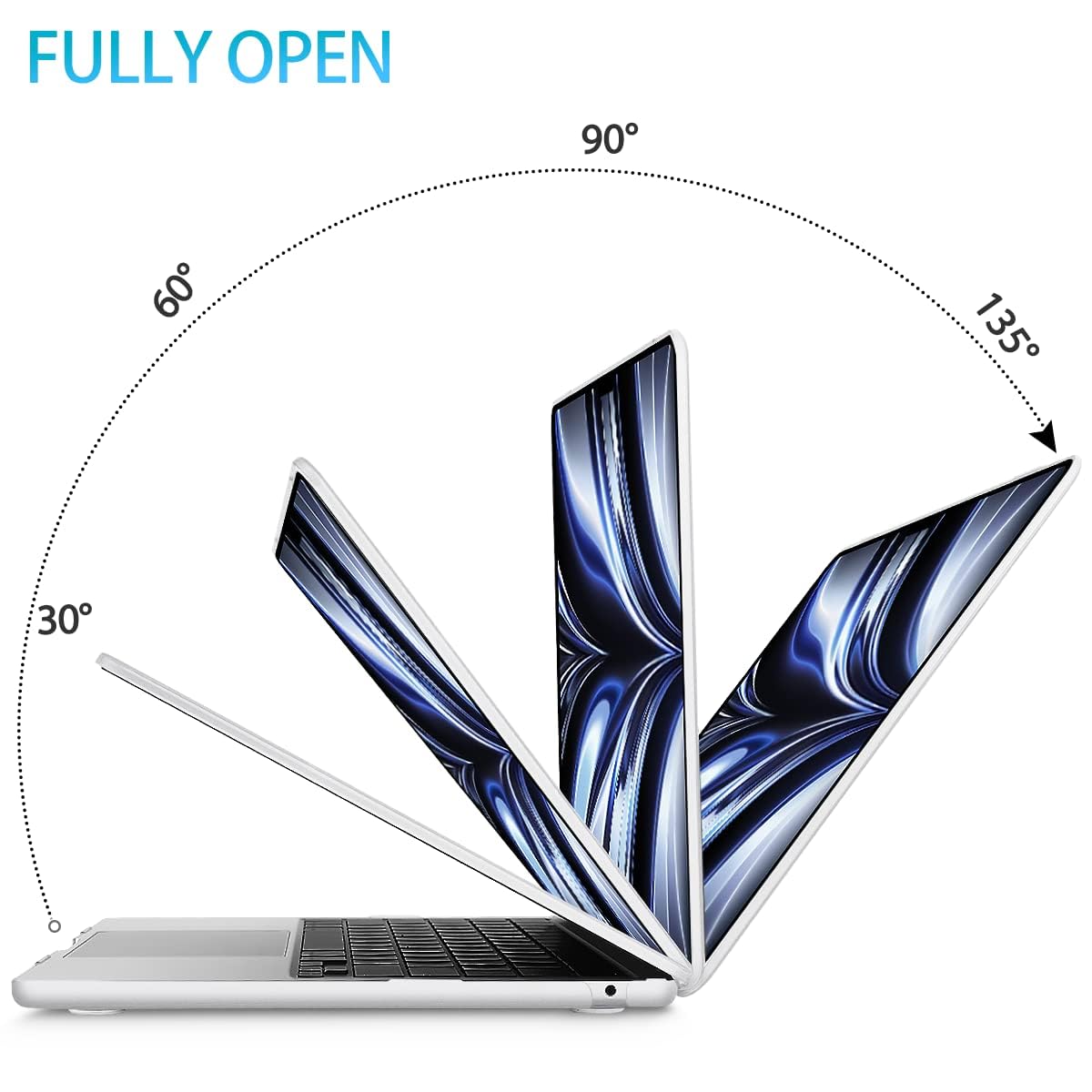 15 inch Air 2023 MacBook Air Matte Case A2941 M2 Chip Hard Shell Case Keyboard Cover White V324-15AIR-A2941-CLEAR