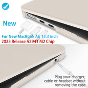 15 inch Air 2023 MacBook Air Matte Case A2941 M2 Chip Hard Shell Case Keyboard Cover Grey V324-15AIR-A2941-GREY