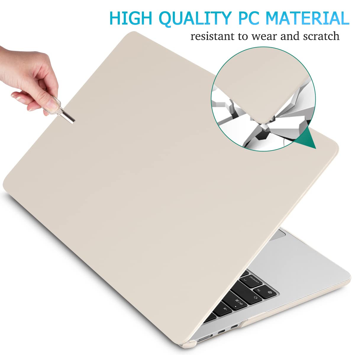 15 inch Air 2023 MacBook Air Matte Case A2941 M2 Chip Hard Shell Case Keyboard Cover Grey V324-15AIR-A2941-GREY