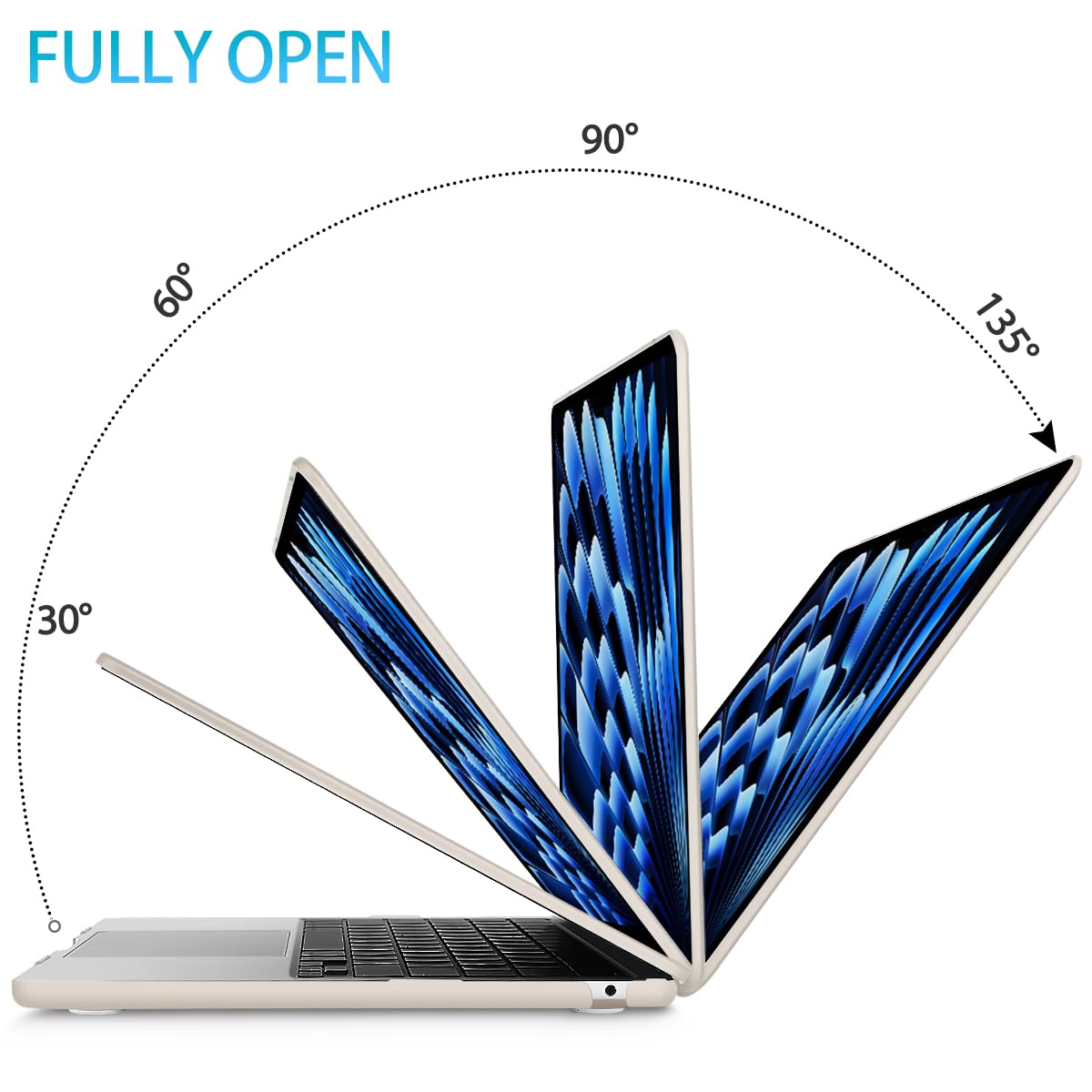 15 inch Air 2023 MacBook Air Matte Case A2941 M2 Chip Hard Shell Case Keyboard Cover Grey V324-15AIR-A2941-GREY
