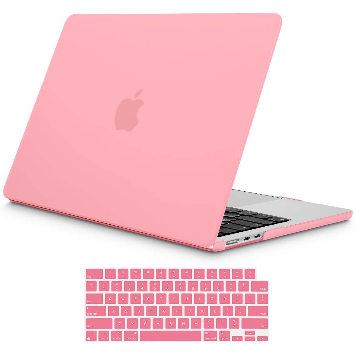 15 inch Air 2023 MacBook Air Matte Case A2941 M2 Chip Hard Shell Case Keyboard Cover Pink V324-15AIR-A2941-PINK